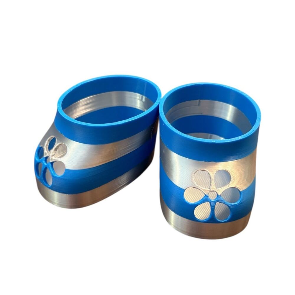 Replacement Shoes 16” Cabbage Patch 3D Printed Silver Blue Flower Stripe